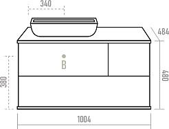 Misty Мебель для ванной Коломбо 100 L подвесная дуб галифакс/антрацит – фотография-12